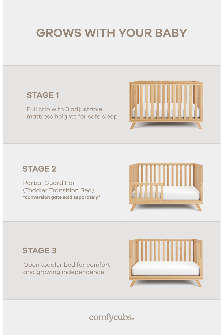 Crib Conversion Kit for Toddlers Ages 15 Months+, Alternate, color, Wood