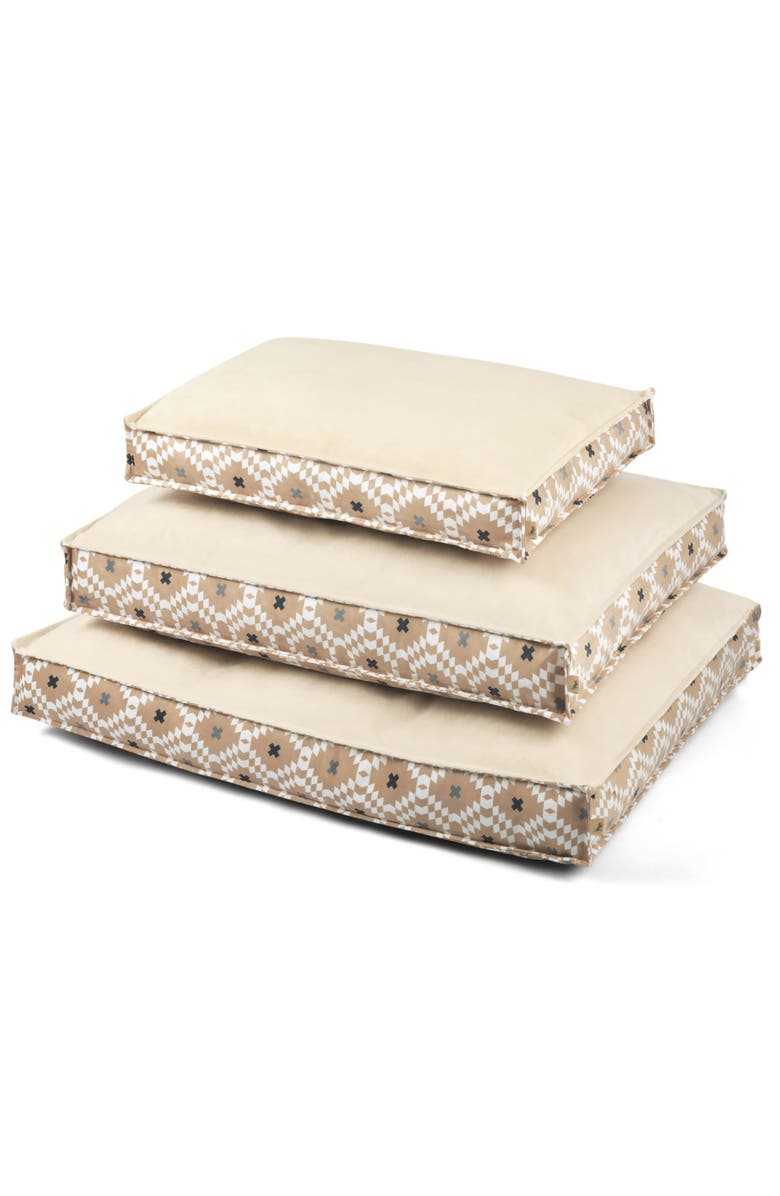 P.L.A.Y. Boxy Bed Marina Sand, Small, Velvet Dog Mat, Machine Washable, Alternate, color, Multicolored