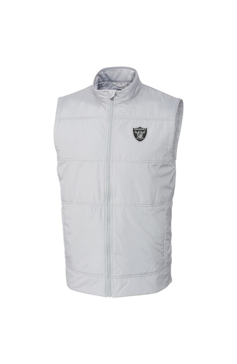 Cutter & Buck Men's Cutter & Buck Cream Las Vegas Raiders Stealth Full-Zip Vest, Alternate, color, 