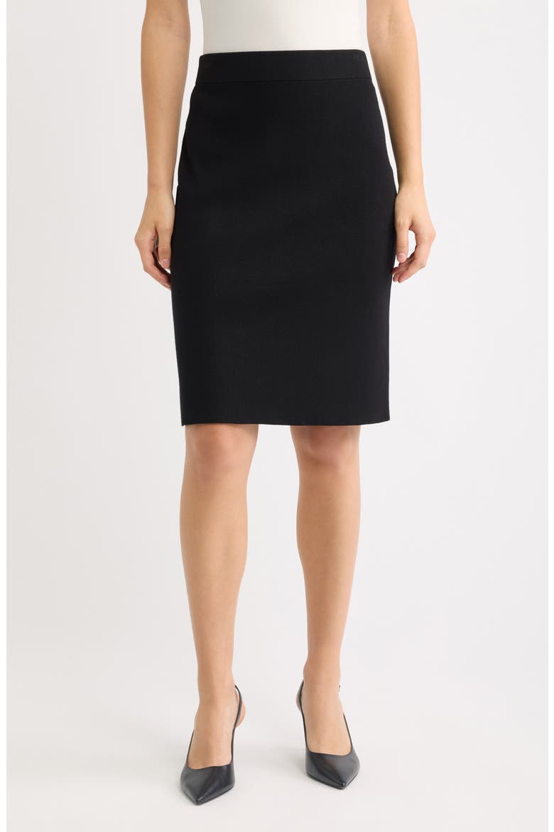 Rib Pencil Skirt, Main, color, ANNE BLACK