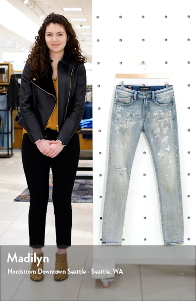 Punk Destroyed Paint Splatter Super Skinny Jeans, sales video thumbnail
