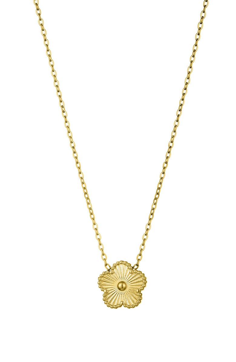 Adornia Tarnish Resistant Flower Pendant Necklace, Main, color, Gold