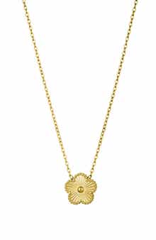 Adornia Tarnish Resistant Flower Pendant Necklace