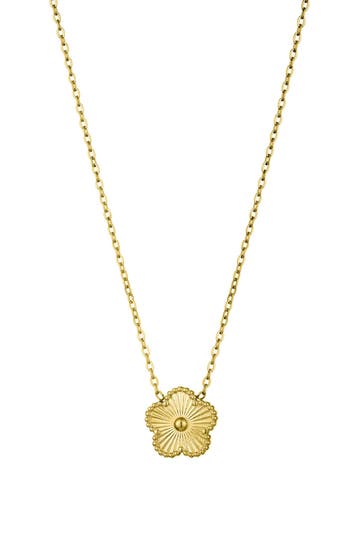 Adornia Tarnish Resistant 14k Gold Plated 5-leaf Clover Pendant Necklace In Gold