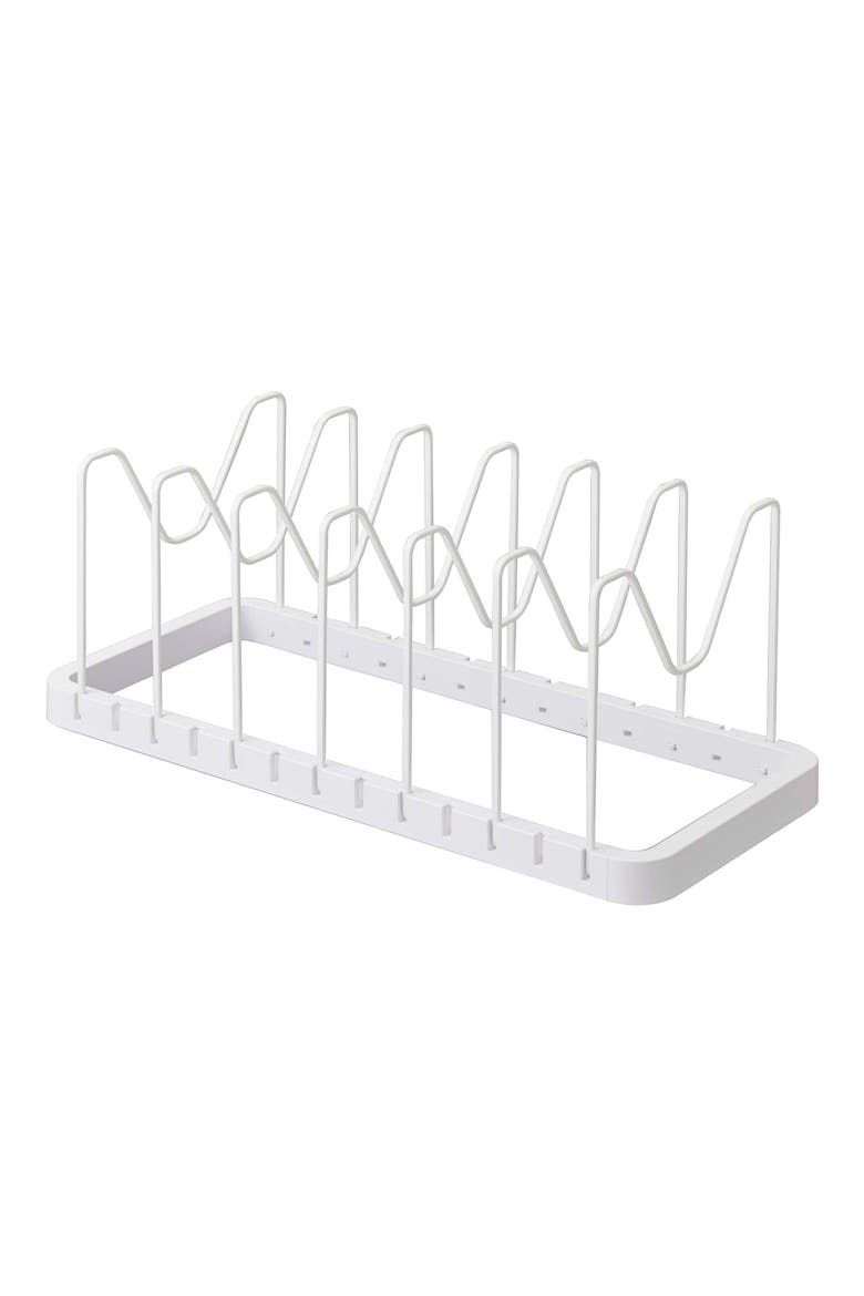 Adjustable Pot Lid Wire Organizer, Main, color, WHITE