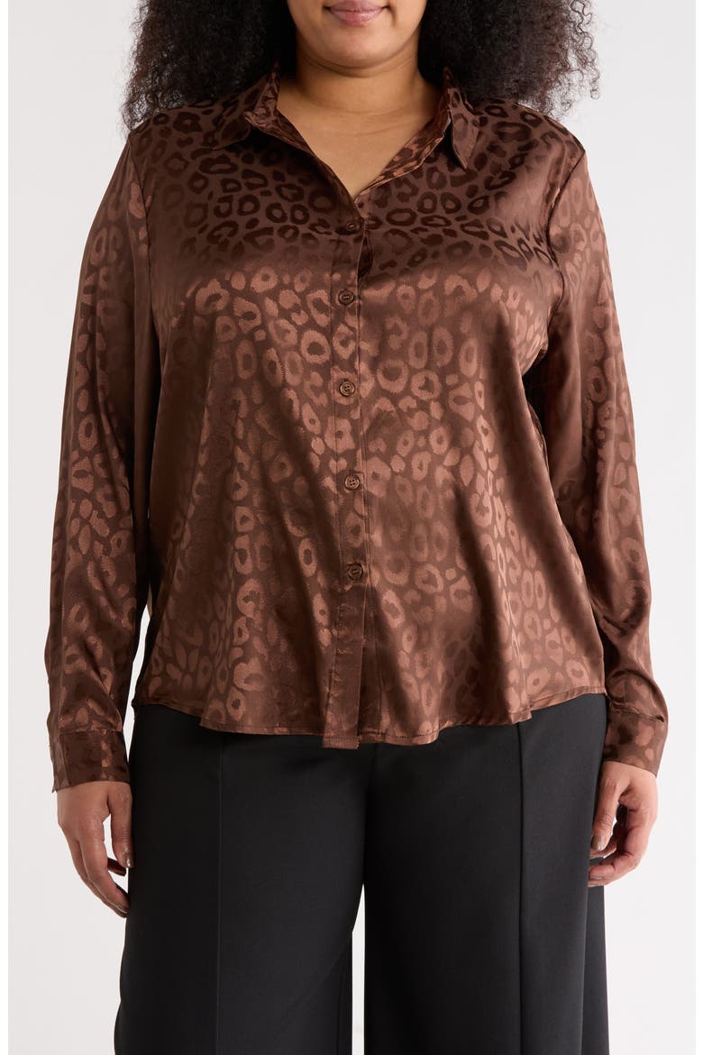 Long Sleeve Button-Up Shirt, Main, color, CHOCOLATE