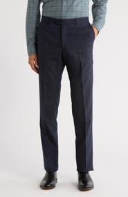 John Varvatos Bedford Flat Front Wool Blend Pants