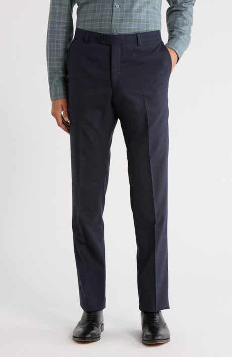 John Varvatos Bedford Flat Front Wool Blend Pants