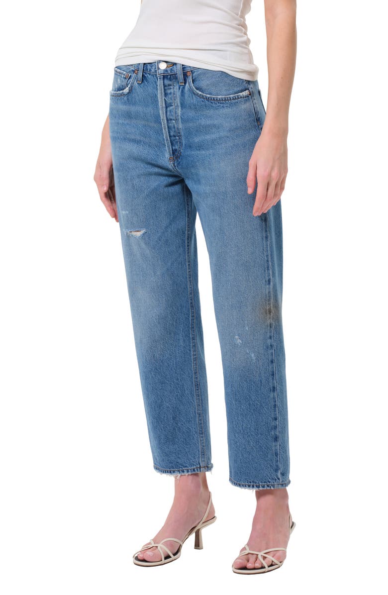 AGOLDE '90s Mid Rise Crop Relaxed Straight Leg Jeans, Alternate, color, Shrine