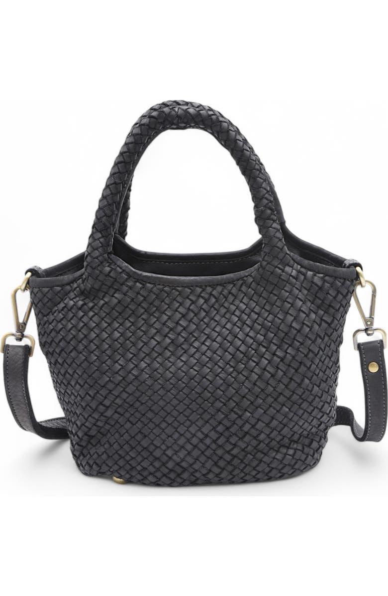 Bolsa Nova Lisa Woven Mini Tote, Main, color, Black