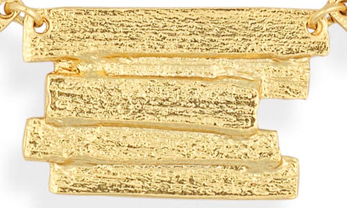 Karine Sultan Brushed Bar Statement Necklace In Gold