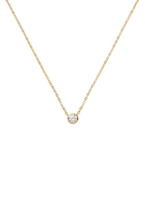 Made By Mary Poppy Cubic Zirconia Solitaire Necklace In Gold
