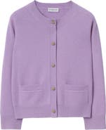 Burberry Girls' Check Patch Wool Cashmere Cardigan