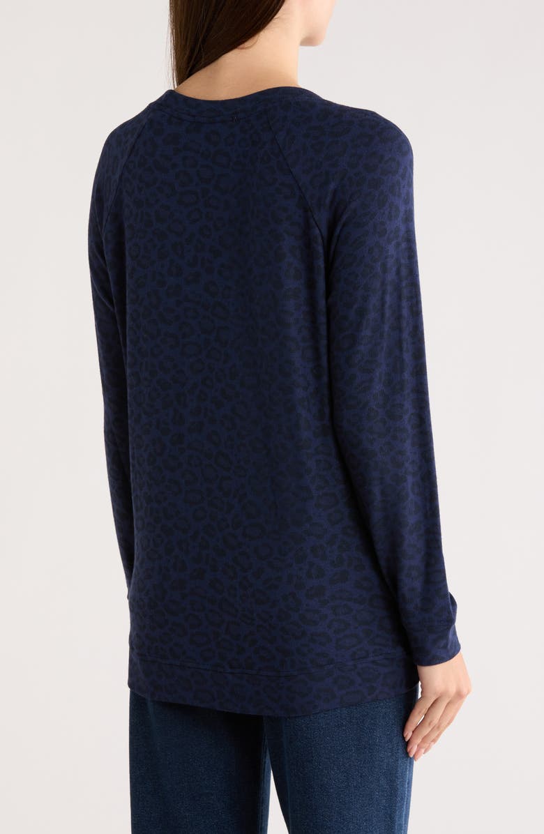 matty m. Cheetah Crewneck Sweatshirt, Alternate, color, Navy