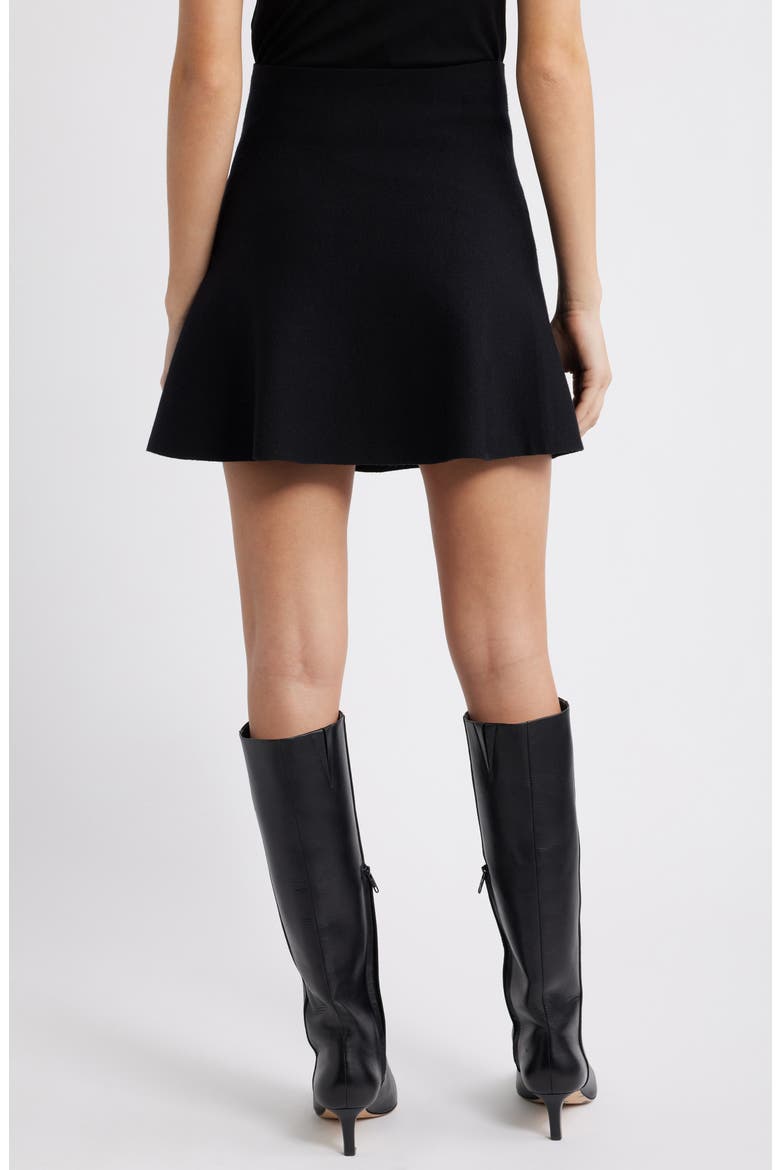 Flared Knit Skirt, Alternate, color, BLACK