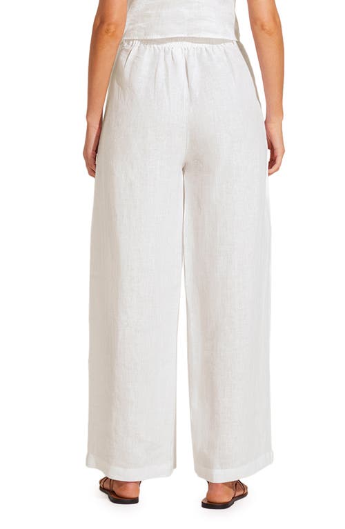 Shop Vitamin A ® The Getaway Linen Cover-up Pants In White