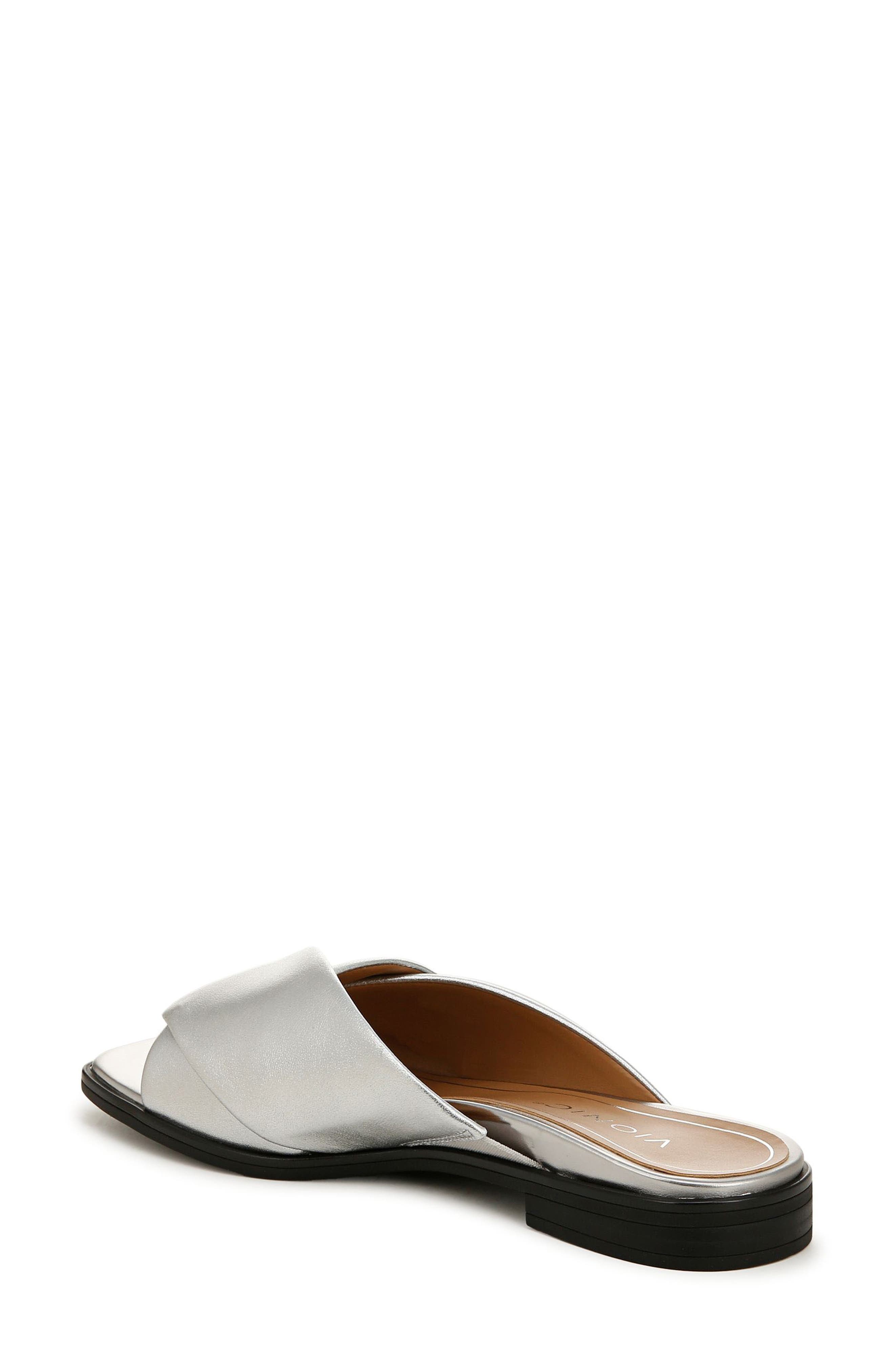 Miramar Slide Sandal, Alternate, color, SILVER LEATHER