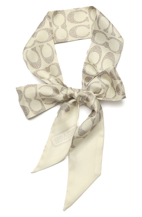 Textured Signature Logo Silk Scarf