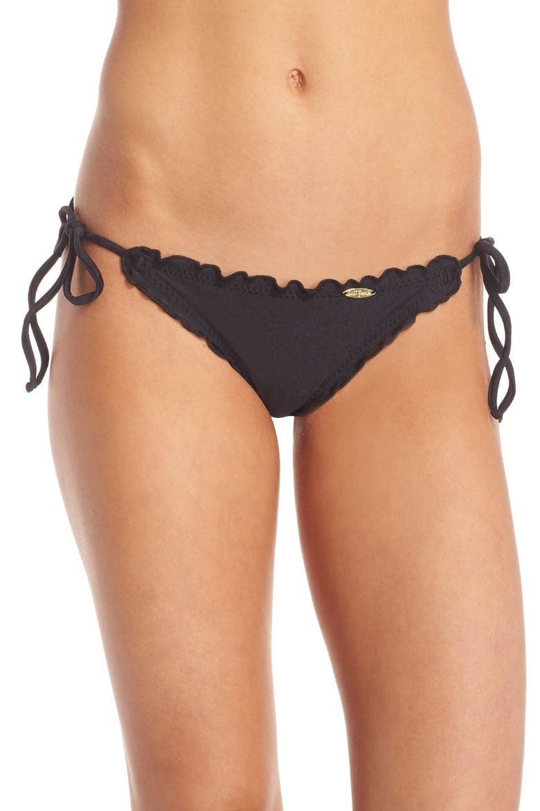 Wavey Brazilian Tie Side Ruched Back, Main, color, BLACK