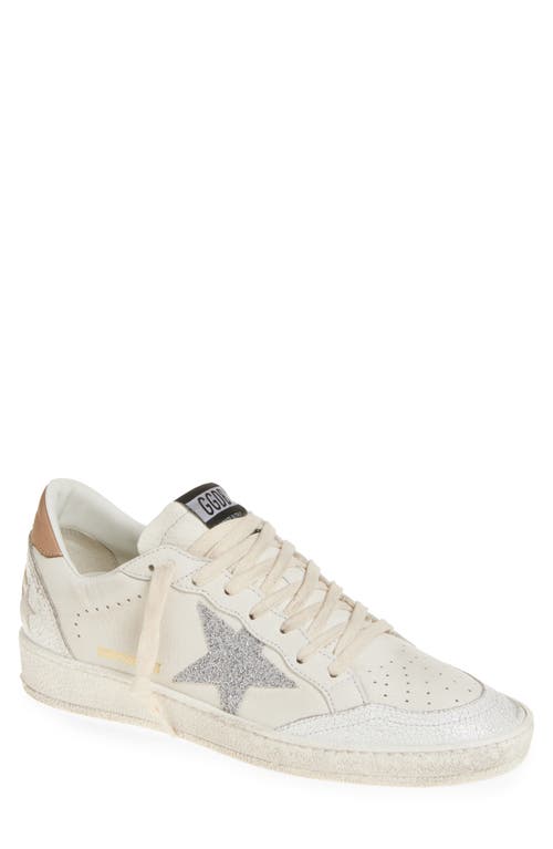 Shop Golden Goose Ball Star Low Top Sneaker In White/crystal/beige