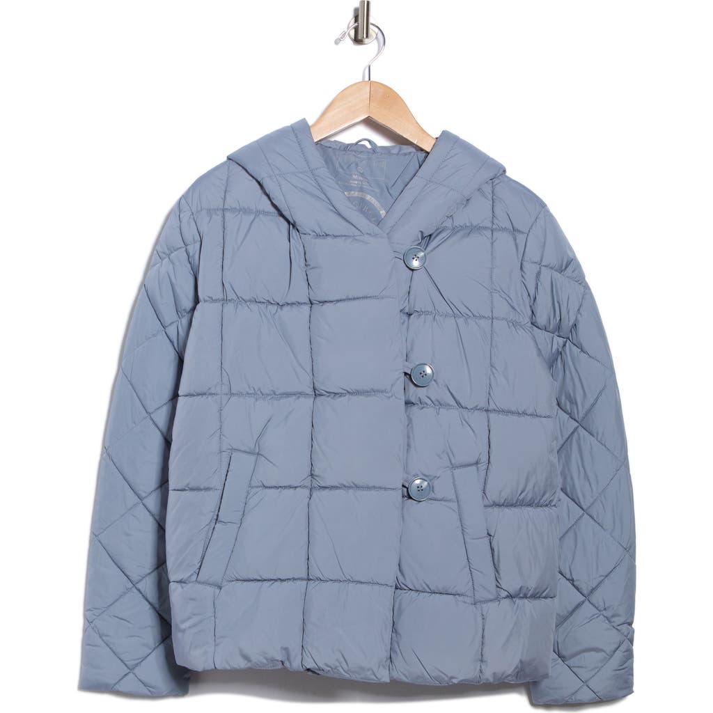 Bernardo Hooded Recycled Polyester Puffer Jacket In Blue