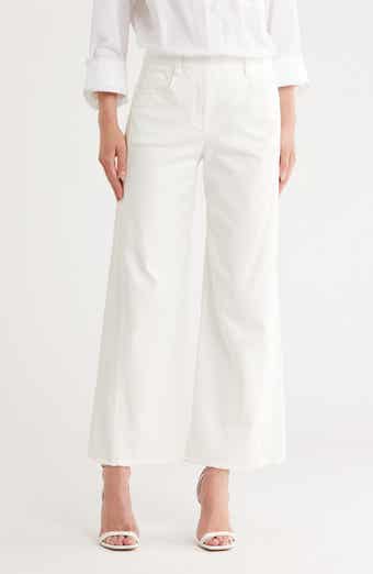 TWP High Waist Fray Hem Wide Leg Pants