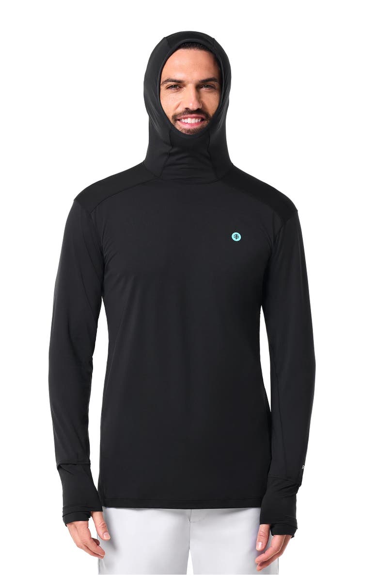 Coolibar Men's Performance Sun Hoodie - UPF 50+ Sun Protection - Agility, Alternate, color, Black