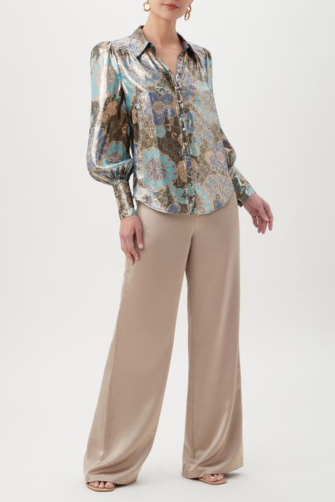 Sagittarius Floral Metallic Top