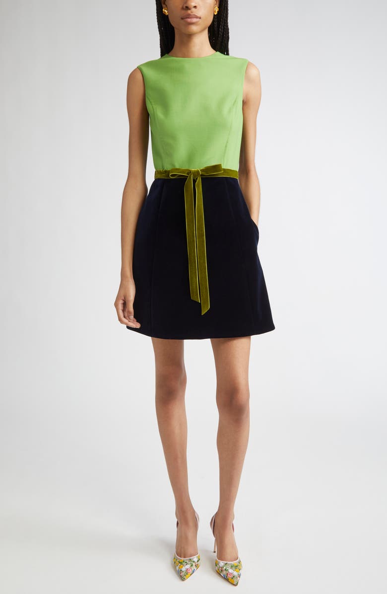 Oscar de la Renta Mixed Media Minidress, Main, color,