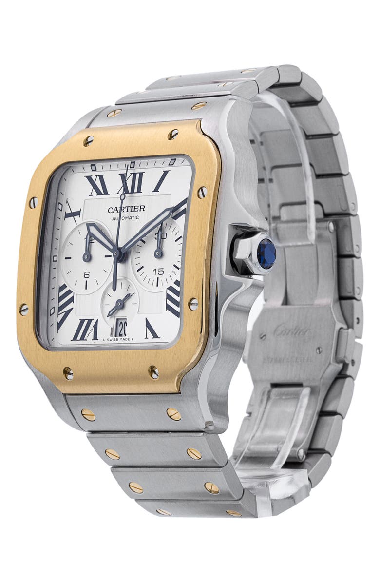 Watchfinder & Co. Cartier Preowned 2021 Santos de Cartier Automatic Bracelet Watch, 43mm, Alternate, color, 