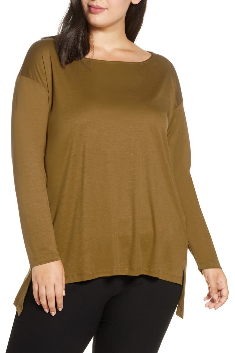 Ballet Neck Tencel® Lyocell Top, Main, color, GOLD LEAF