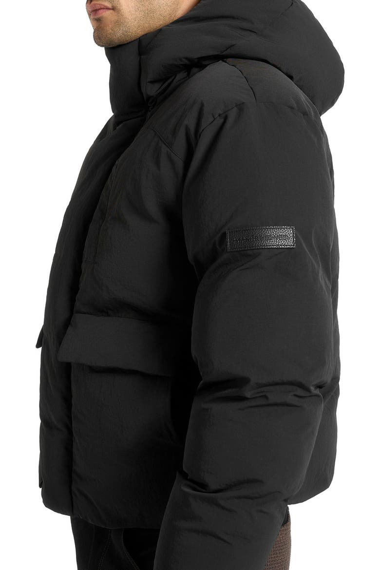 Casey Unisex Minimal Raglan Puffer Jacket, Alternate, color, Black