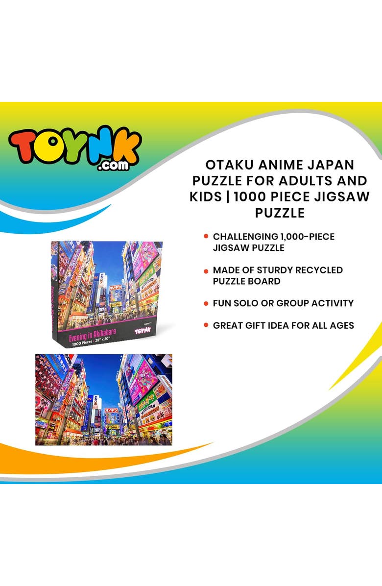 Toynk Evening In Akihabara Japan Puzzle For Adults And Kids | 1000 Piece Jigsaw Puzzle, Alternate, color, Blue