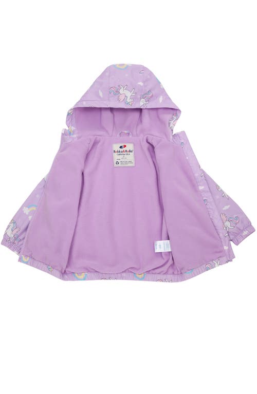 Rokka&rolla Toddler Lightweight Fleece Lined Jacket In Purple Unicorn