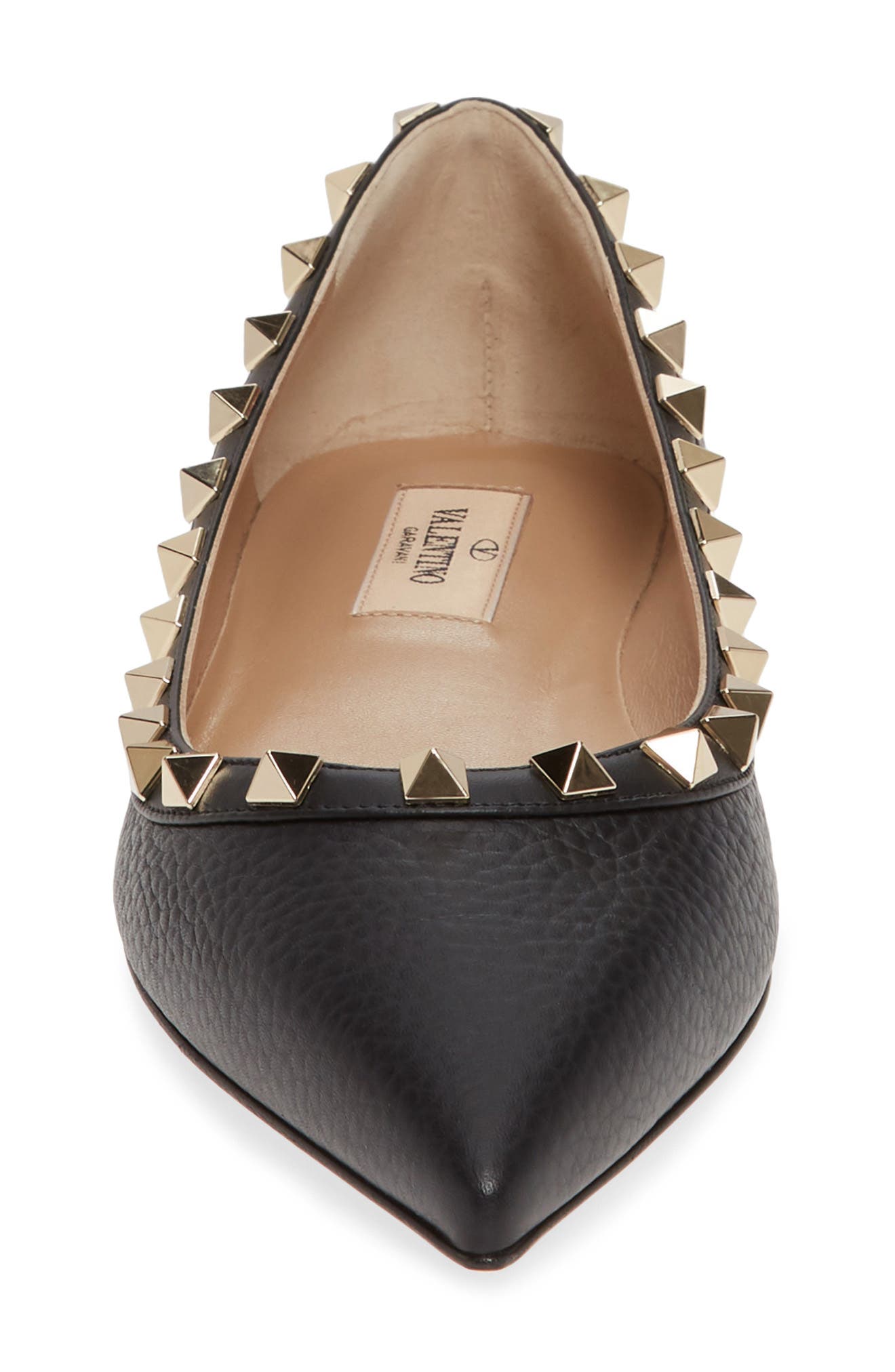 Valentino Garavani Rockstud Pointed Toe Flat, Alternate, color, 