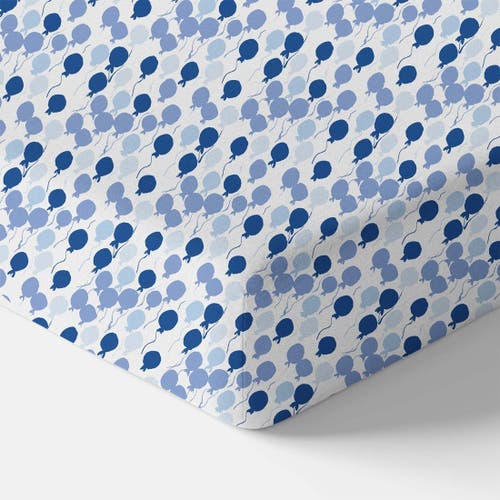 Norani Organic Fitted Crib Sheet In Blue Balloons