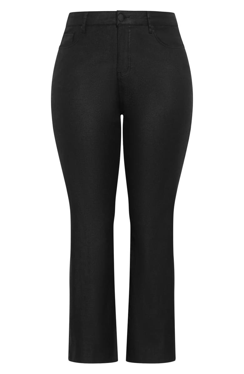 City Chic Harley Fit High Waist Coated Jean, Alternate, color, Black
