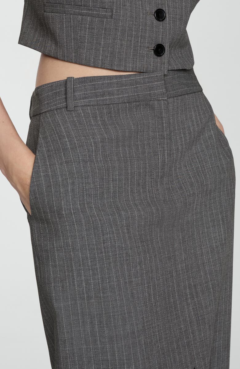 MANGO Pinstripe Stretch Pencil Skirt, Alternate, color, 