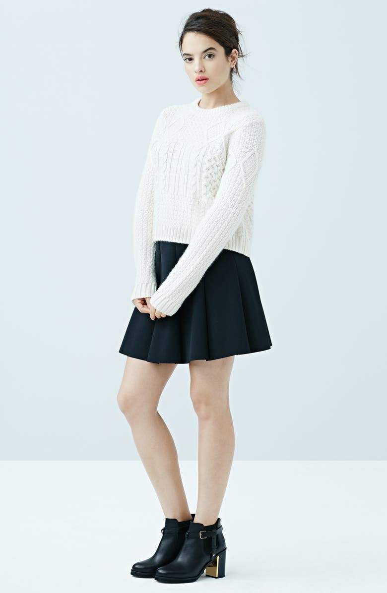 Topshop Pleated Scuba Skirt, Alternate, color, 