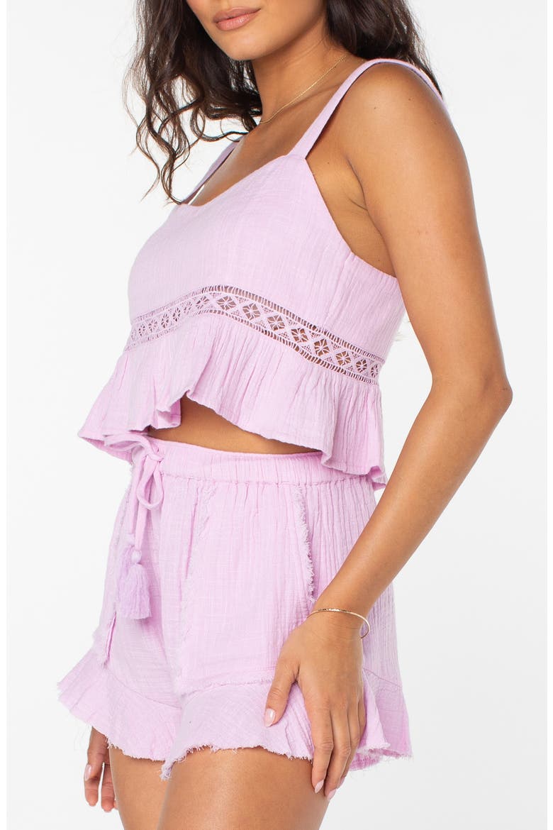 Island Time Cotton Crop Tank, Alternate, color, ORCHID BOUQUET SOLID