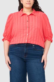Halogen® Puff Sleeve Cotton Top