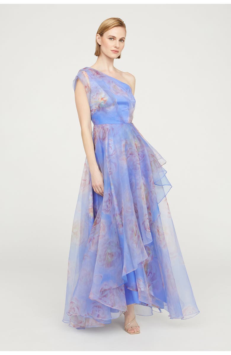 Theia Augusta One Shoulder Gown, Alternate, color, Pearl Roses