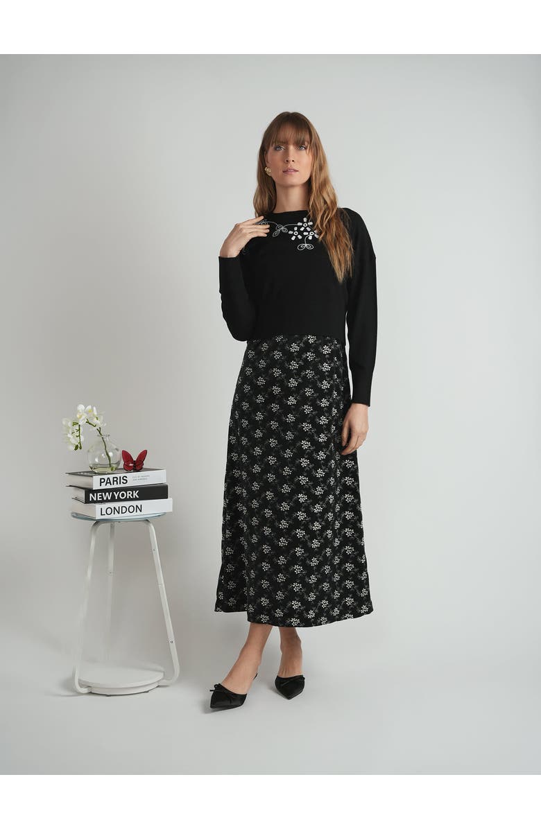 Versatile Embroidered Floral Front Knit Sweater, Alternate, color,