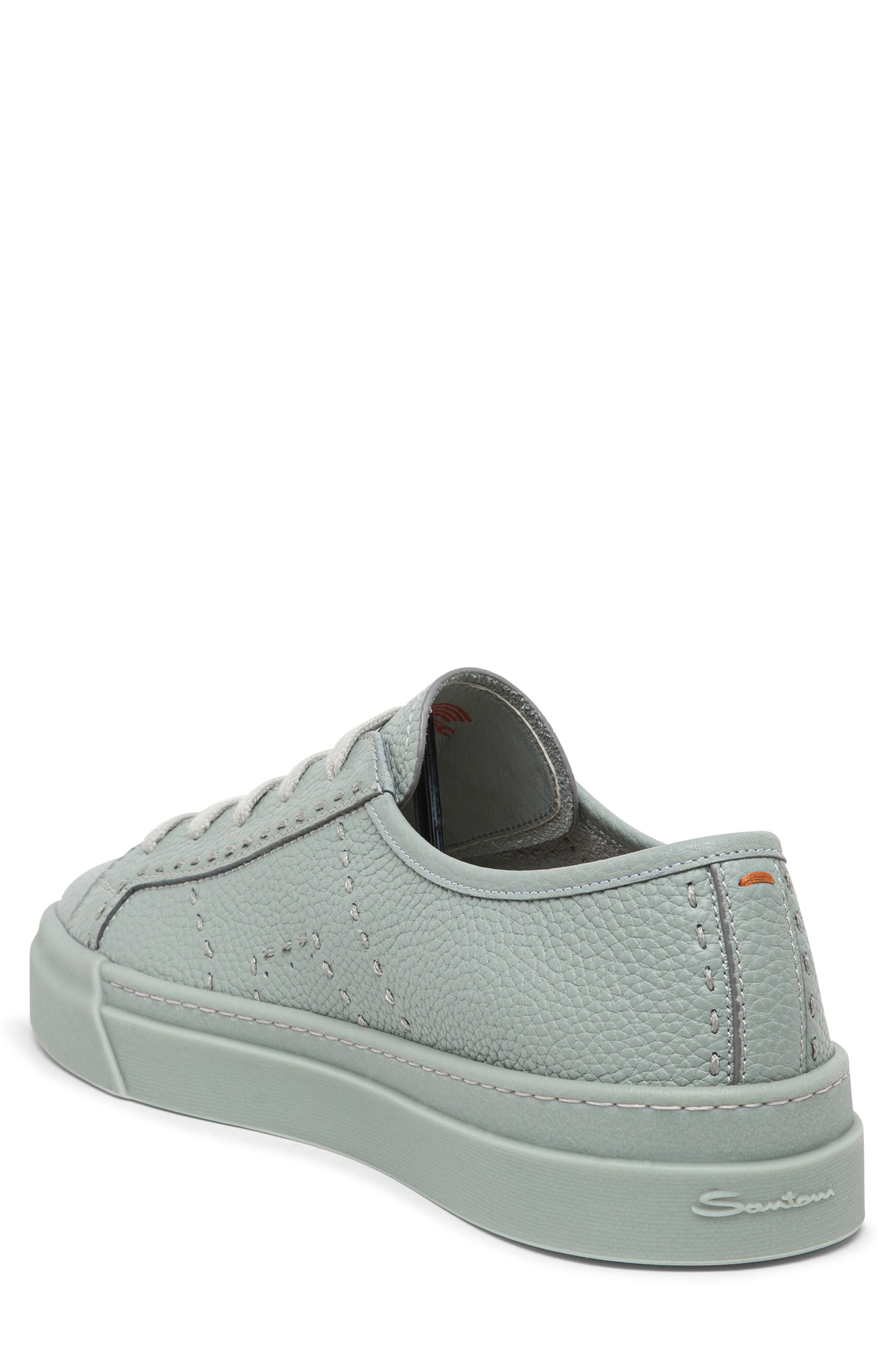 Santoni Burnished Colorblock Sneaker, Alternate, color, Light Grey
