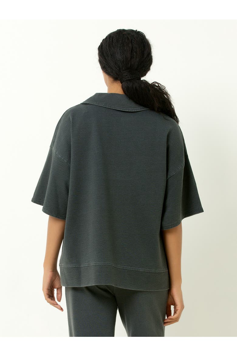 Oversized Half Zip Sweatshirt, Alternate, color, Faded Black