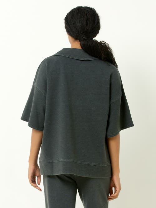 Single Stitch Oversized Half Zip Sweatshirt In Black