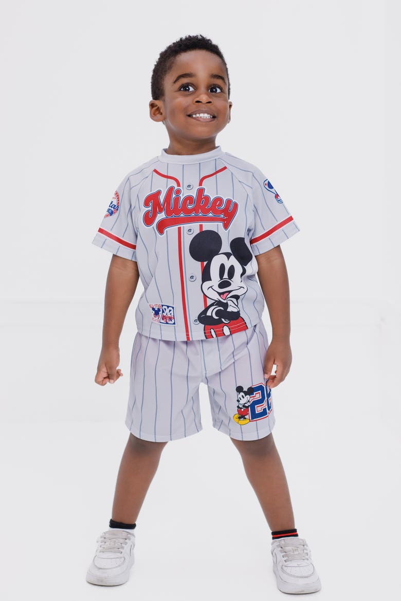 Mickey Mouse 2-Piece Baseball Jersey and Shorts Set, Alternate, color, Mickey Navy White