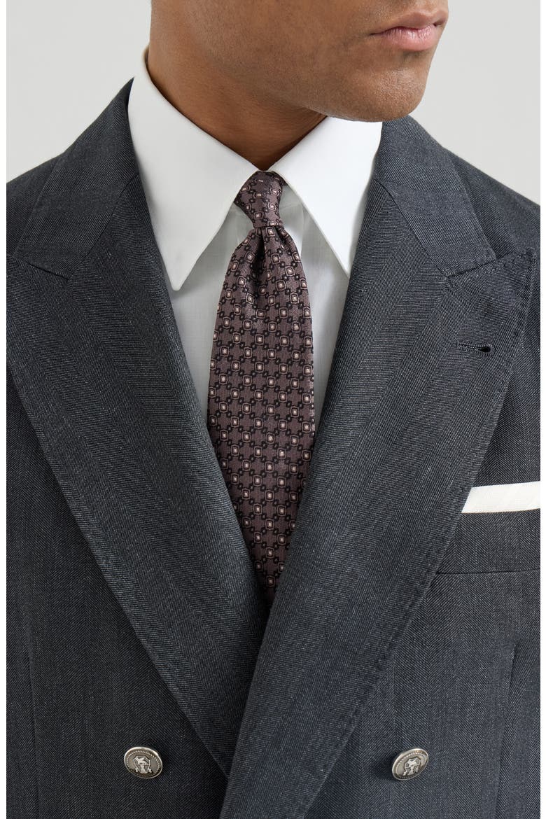 Silk jacquard tie, Alternate, color, Hazelnut