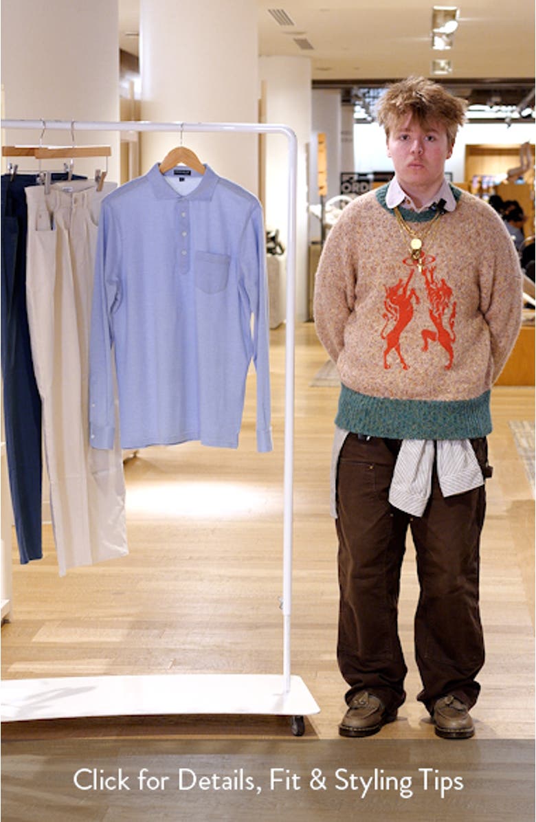 Amble Long Sleeve Cotton & Cashmere Polo, sales video thumbnail