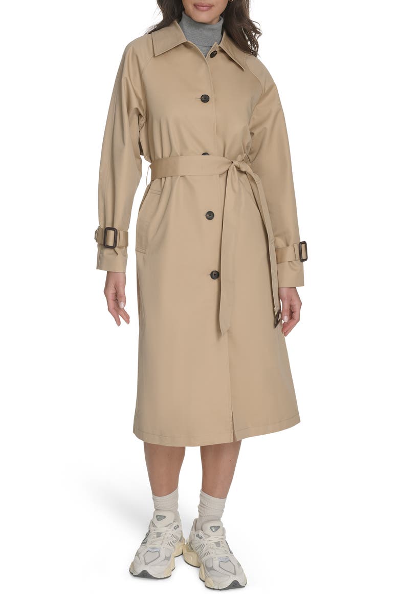 Single Breasted Trench Coat, Main, color, KHAKI
